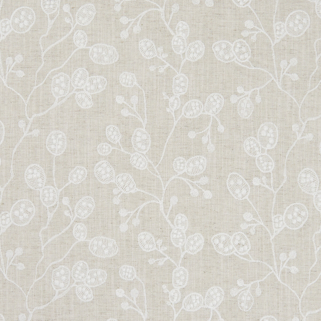 Honesty fabric in natural color - pattern F1090/03.CAC.0 - by Clarke And Clarke in the Clarke &amp; Clarke Botanica collection