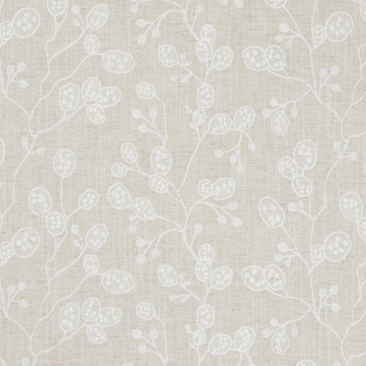 Honesty fabric in natural color - pattern F1090/03.CAC.0 - by Clarke And Clarke in the Clarke & Clarke Botanica collection