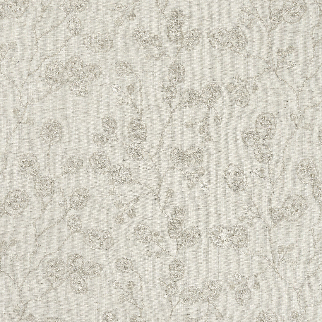 Honesty fabric in natural/gilver color - pattern F1090/04.CAC.0 - by Clarke And Clarke in the Clarke &amp; Clarke Botanica collection