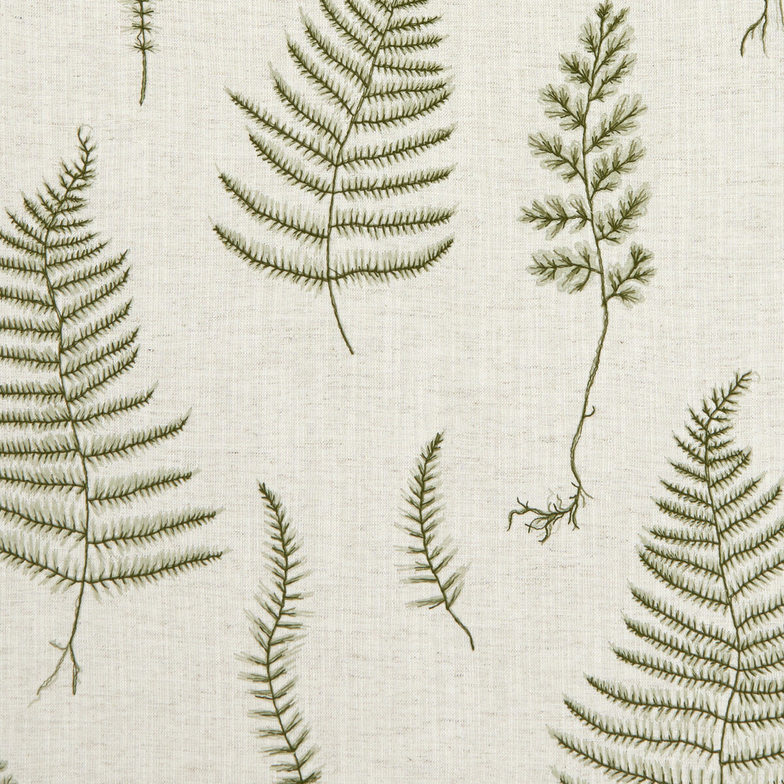 Lorelle fabric in natural/forest color - pattern F1092/03.CAC.0 - by Clarke And Clarke in the Clarke &amp; Clarke Botanica collection