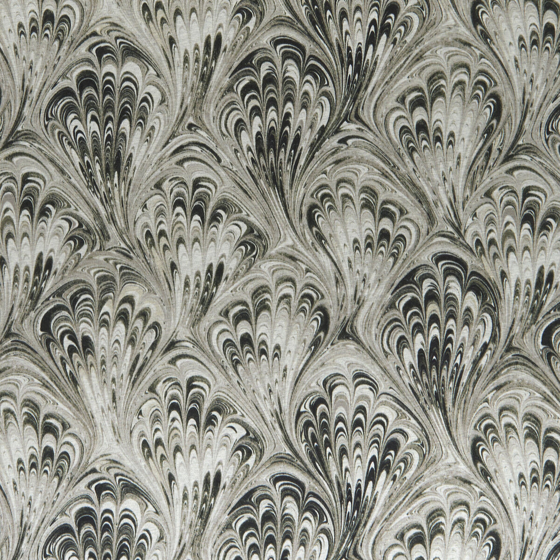 Pavone fabric in charcoal/natural color - pattern F1094/02.CAC.0 - by Clarke And Clarke in the Clarke &amp; Clarke Botanica collection