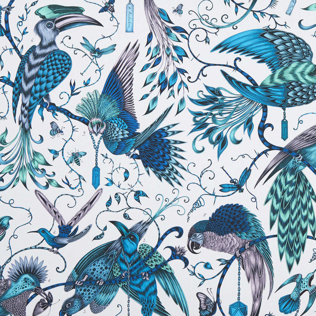 Audubon fabric in jungle color - pattern F1108/03.CAC.0 - by Clarke And Clarke in the Animalia By Emma J Shipley For C&amp;C collection