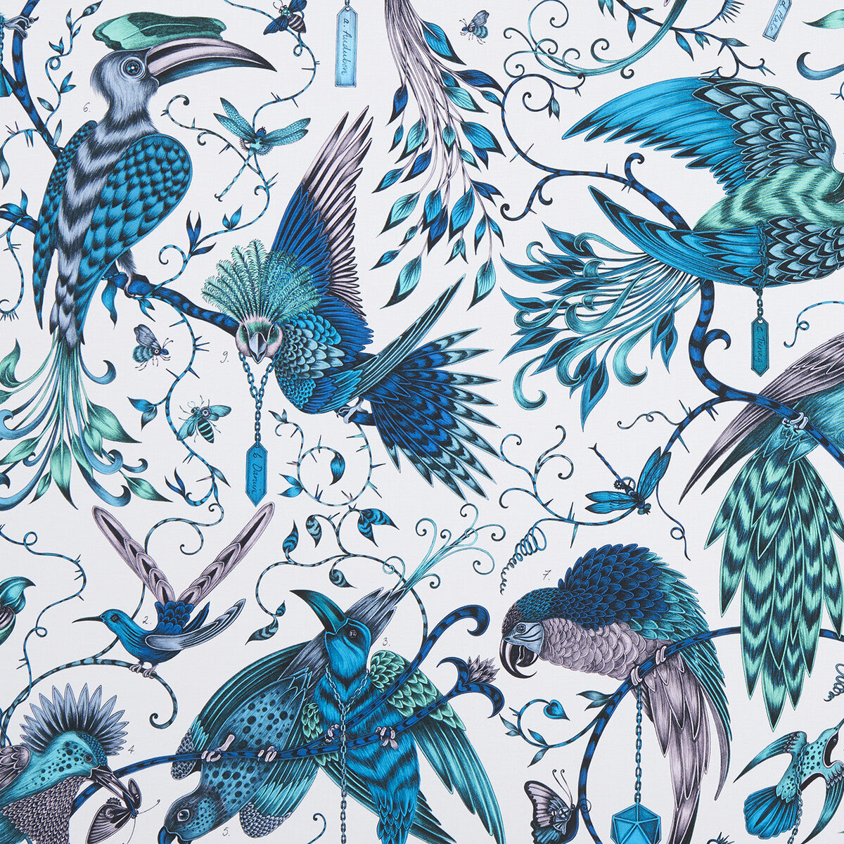 Audubon fabric in jungle color - pattern F1108/03.CAC.0 - by Clarke And Clarke in the Animalia By Emma J Shipley For C&C collection