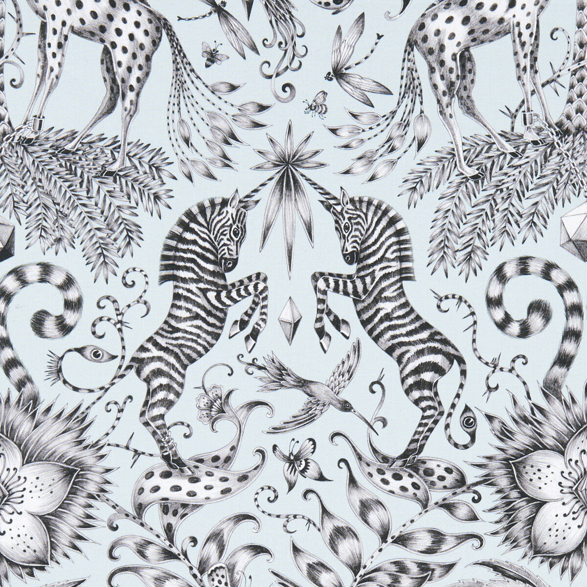 Kruger fabric in eggshell color - pattern F1111/01.CAC.0 - by Clarke And Clarke in the Animalia By Emma J Shipley For C&C collection