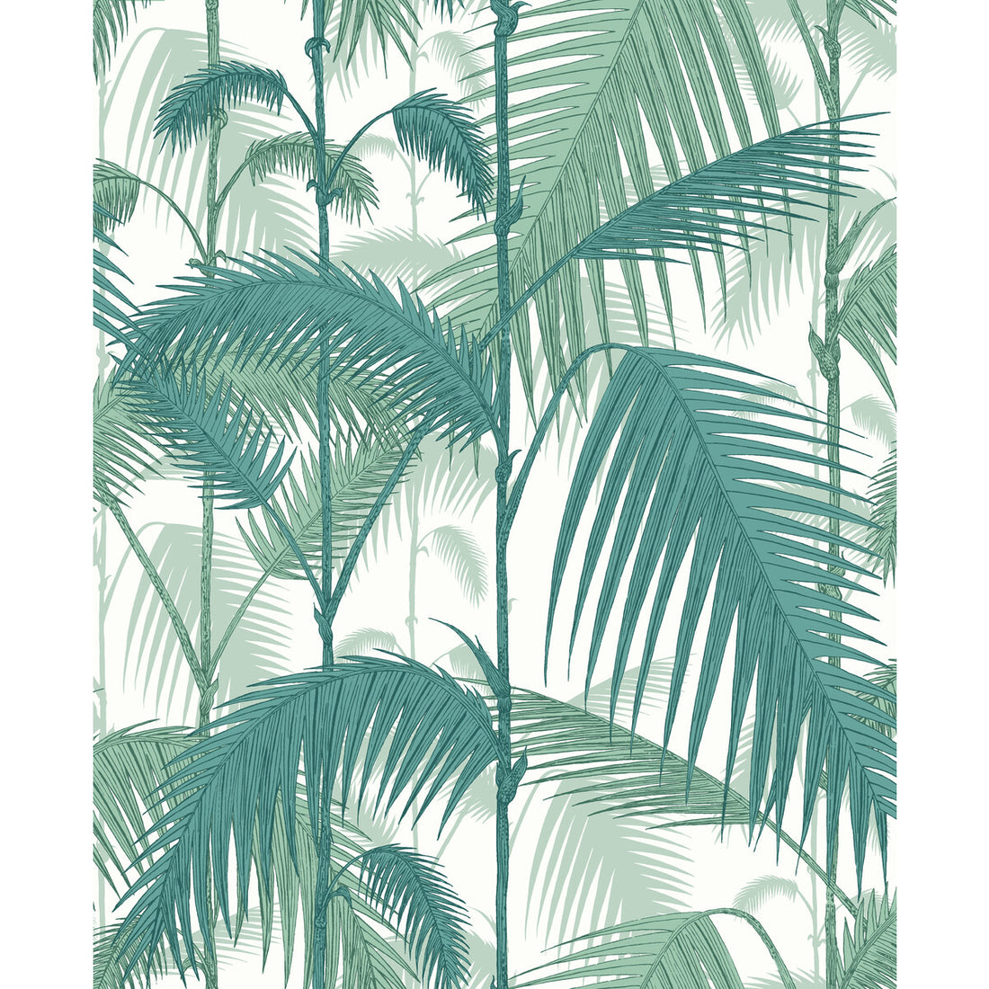 Palm Jungle fabric in tea virid chlk color - pattern F111/2005L.CS.0 - by Cole &amp; Son in the Cole &amp; Son Contemporary Fabrics collection
