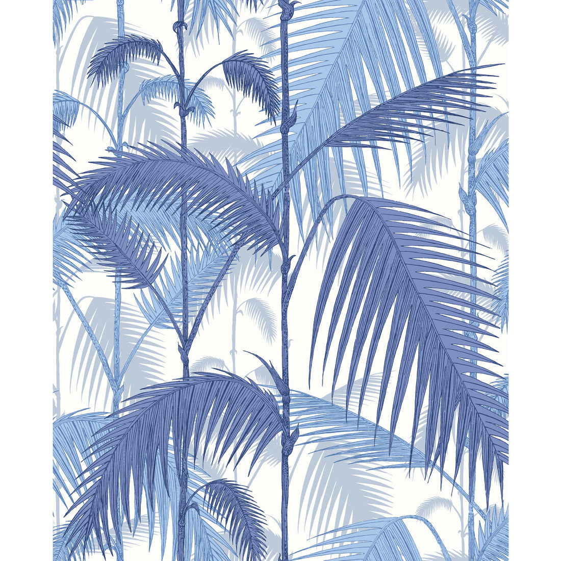 Palm Jungle fabric in hyaci on wht color - pattern F111/2006L.CS.0 - by Cole &amp; Son in the Cole &amp; Son Contemporary Fabrics collection