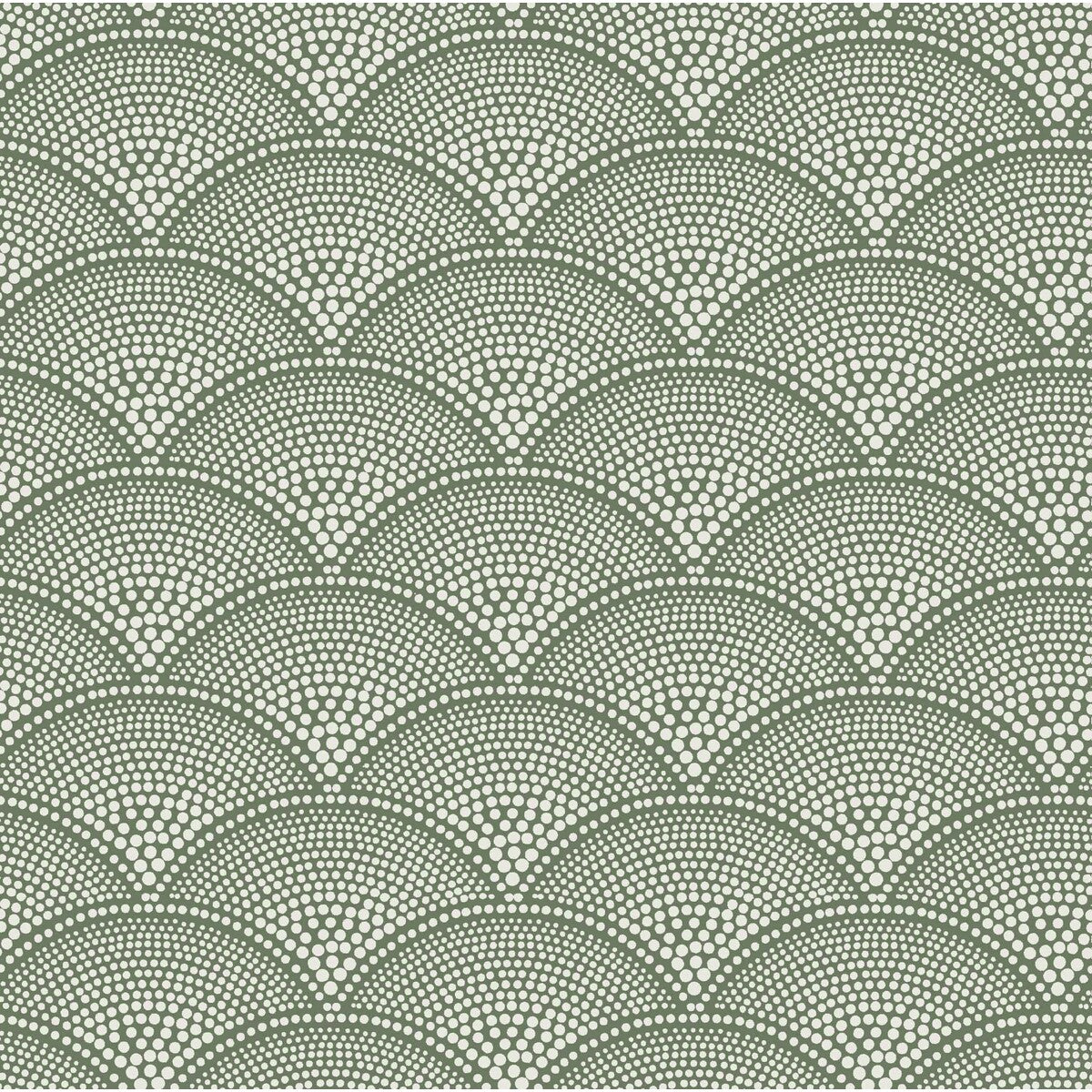 Feather Fan fabric in crm on olv color - pattern F111/8029.CS.0 - by Cole & Son in the Cole & Son Contemporary Fabrics collection