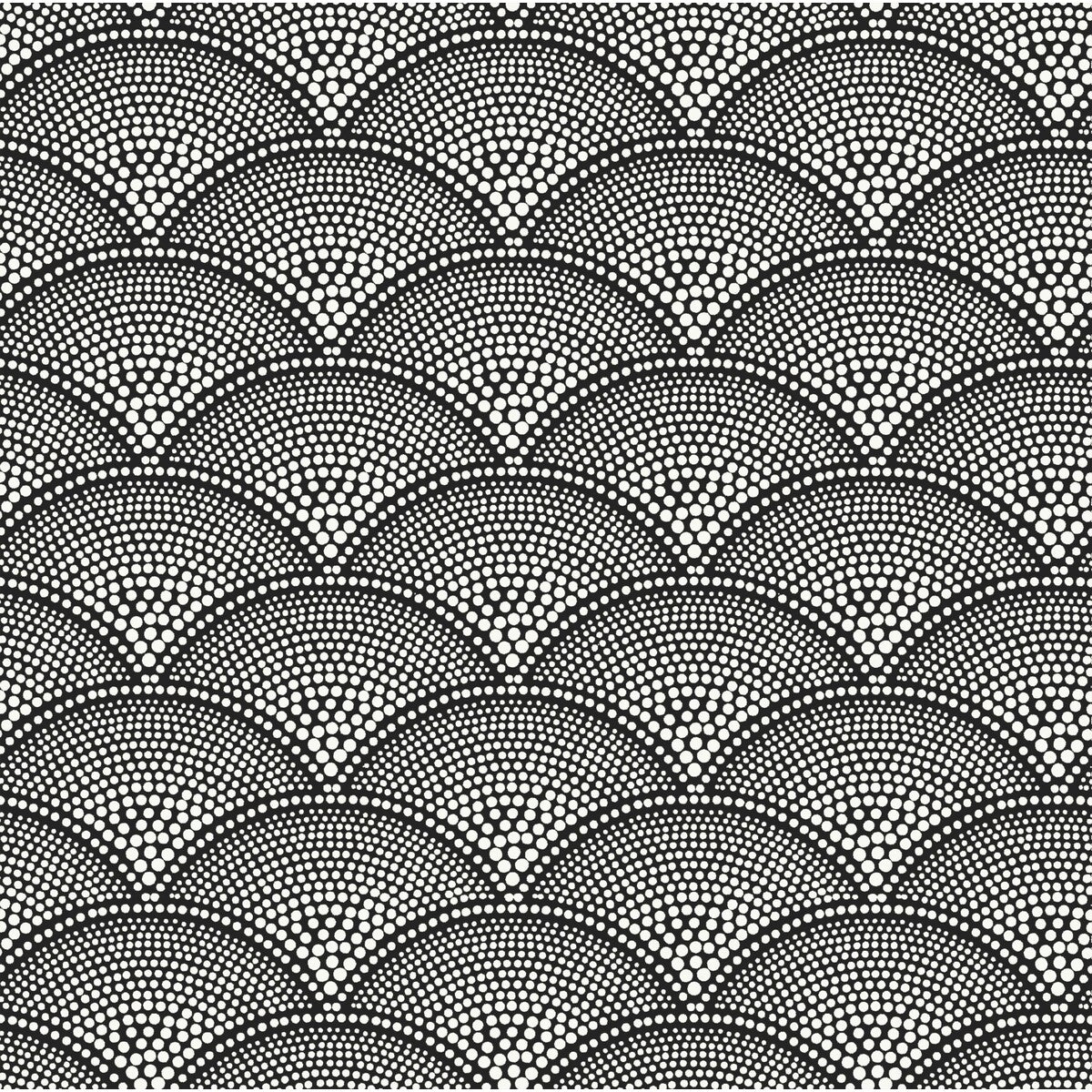 Feather Fan fabric in wht on blk color - pattern F111/8031.CS.0 - by Cole & Son in the Cole & Son Contemporary Fabrics collection