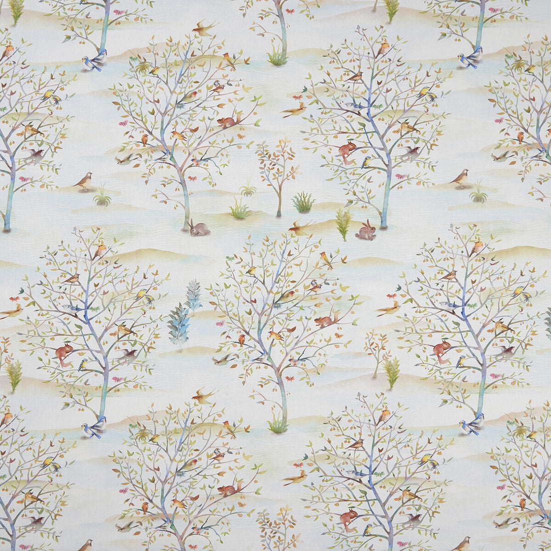 Coppice fabric in autumn/cream color - pattern F1147/01.CAC.0 - by Clarke And Clarke in the Clarke &amp; Clarke Country Garden collection