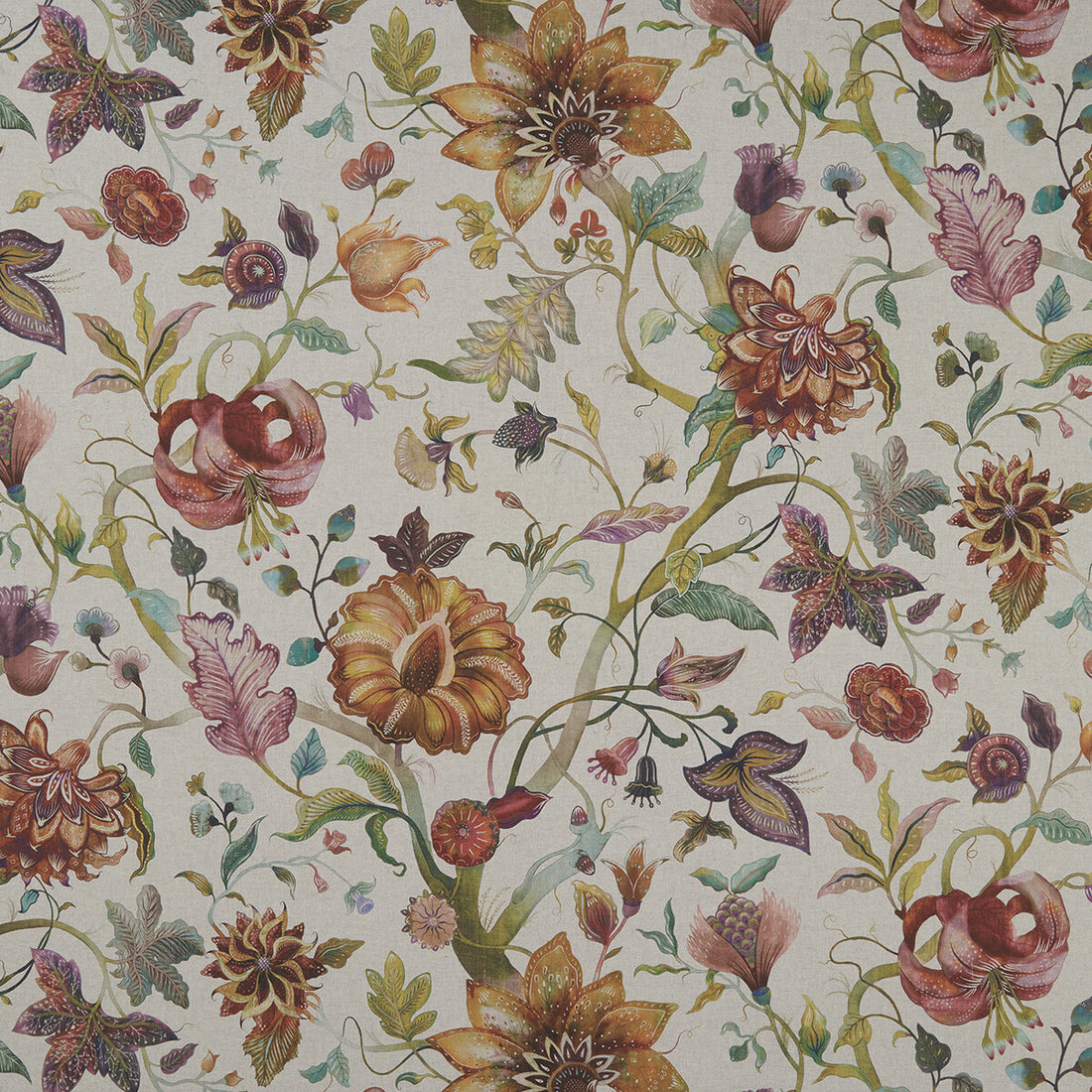 Delilah Culla fabric in spice/linen color - pattern F1149/01.CAC.0 - by Clarke And Clarke in the Clarke &amp; Clarke Country Garden collection