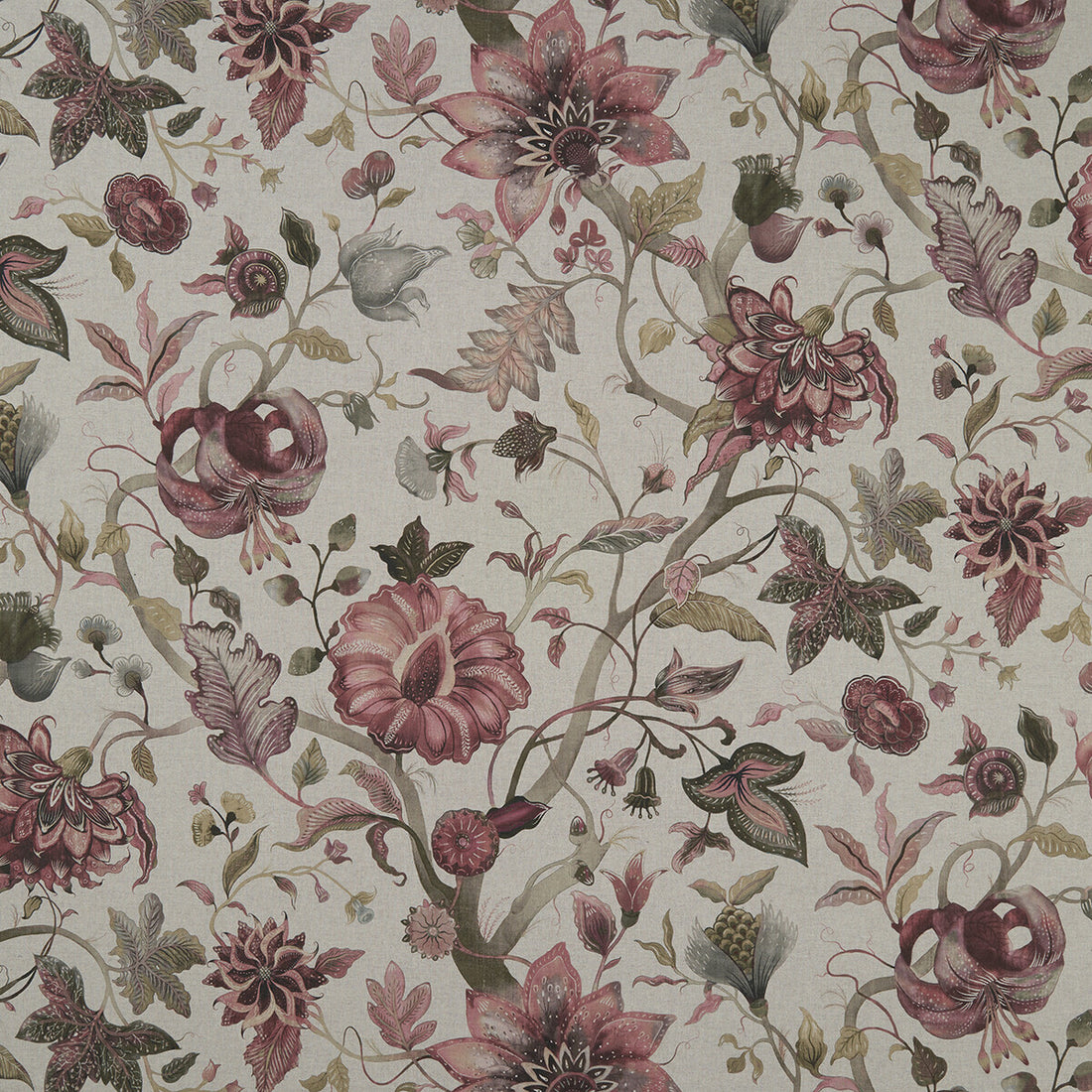 Delilah Culla fabric in winterberry/linen color - pattern F1149/02.CAC.0 - by Clarke And Clarke in the Clarke &amp; Clarke Country Garden collection