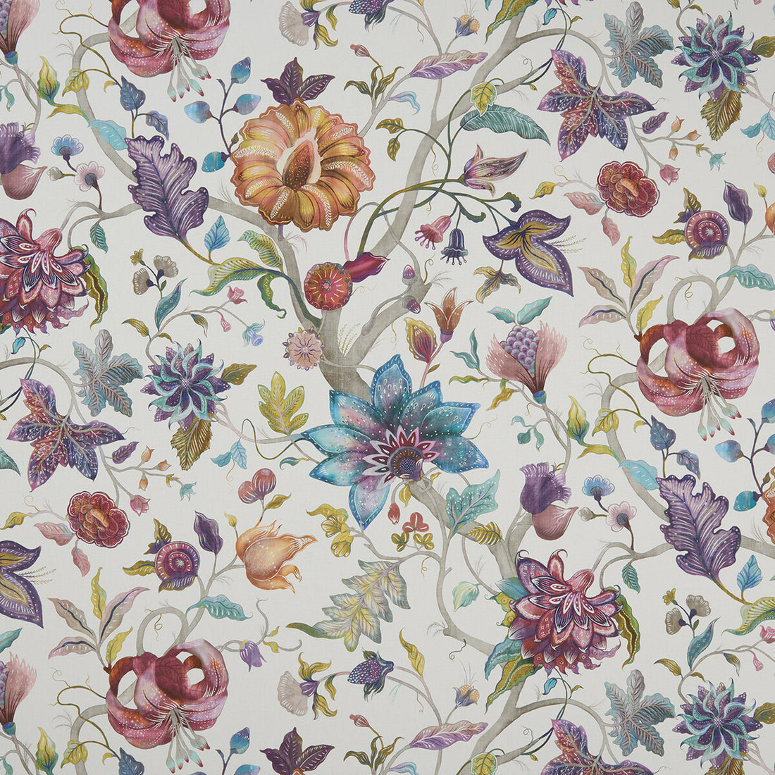 Delilah fabric in summer/cream color - pattern F1150/01.CAC.0 - by Clarke And Clarke in the Clarke &amp; Clarke Country Garden collection