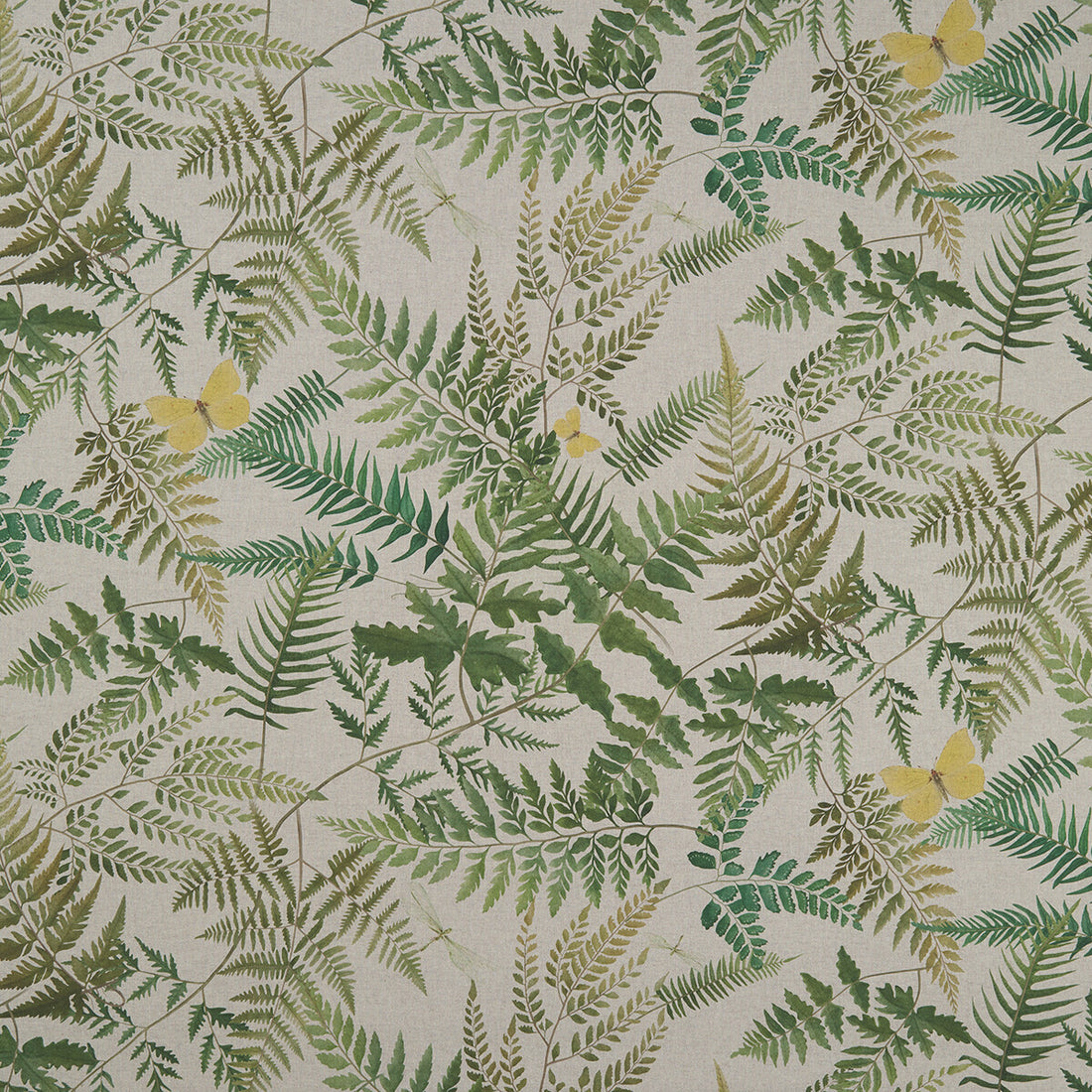 Fern Glade fabric in linen color - pattern F1156/01.CAC.0 - by Clarke And Clarke in the Clarke &amp; Clarke Country Garden collection