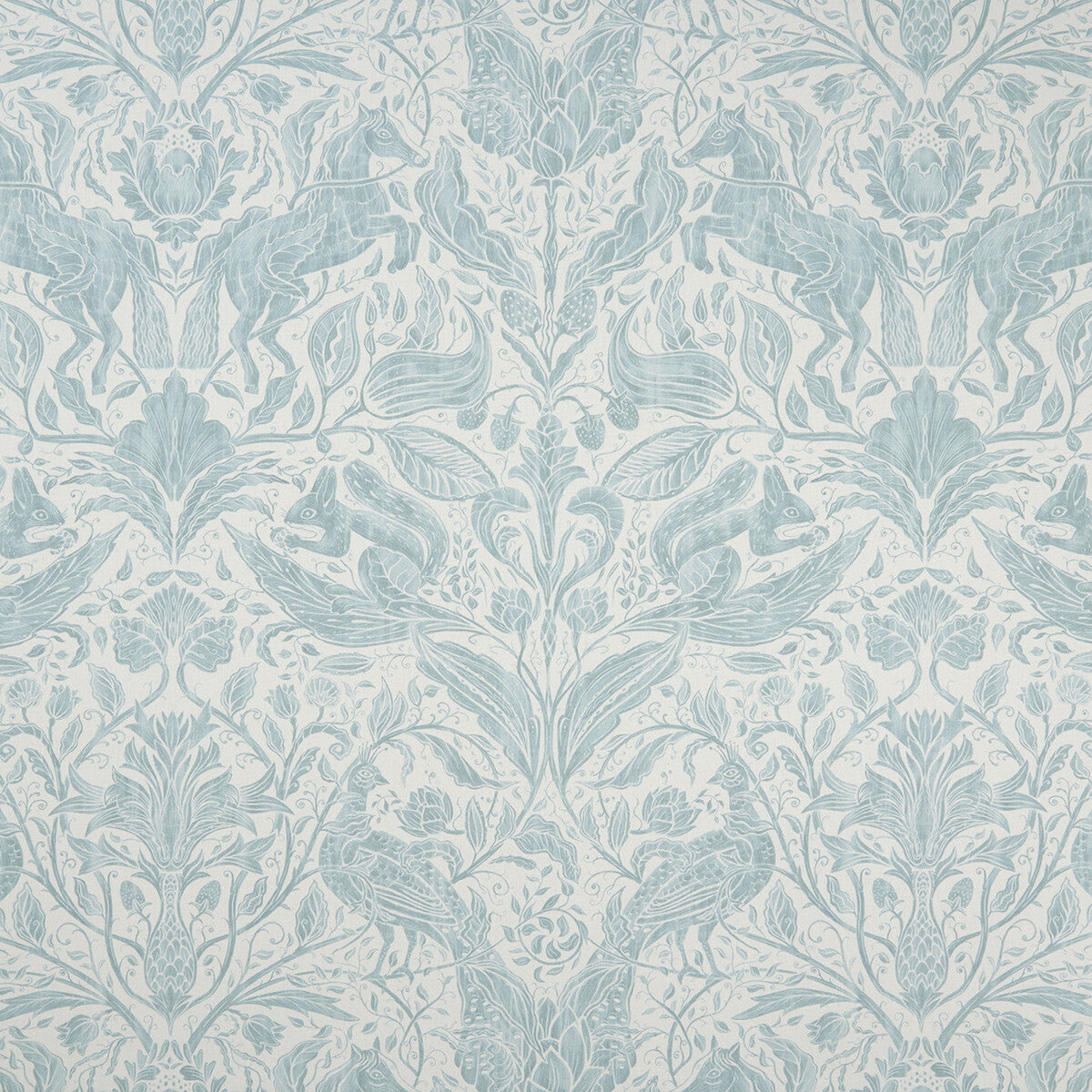 Forest Trail fabric in duckegg color - pattern F1159/02.CAC.0 - by Clarke And Clarke in the Clarke & Clarke Country Garden collection