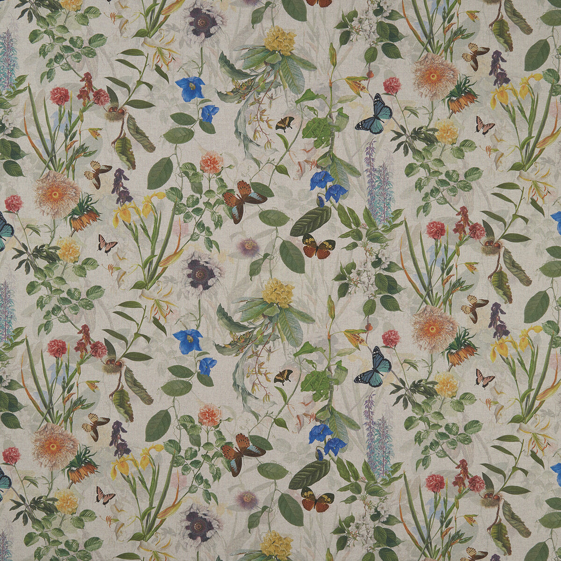 Secret Garden fabric in linen color - pattern F1174/01.CAC.0 - by Clarke And Clarke in the Clarke &amp; Clarke Country Garden collection