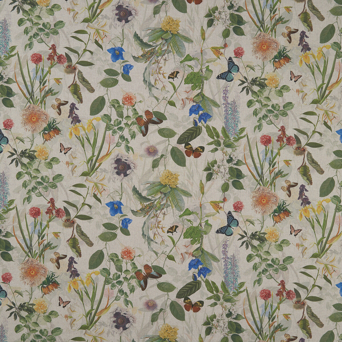 Secret Garden fabric in linen color - pattern F1174/01.CAC.0 - by Clarke And Clarke in the Clarke & Clarke Country Garden collection