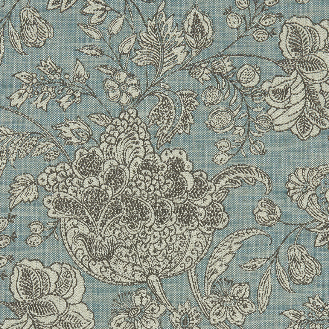 Woodsford fabric in teal color - pattern F1181/09.CAC.0 - by Clarke And Clarke in the Clarke &amp; Clarke Heritage collection
