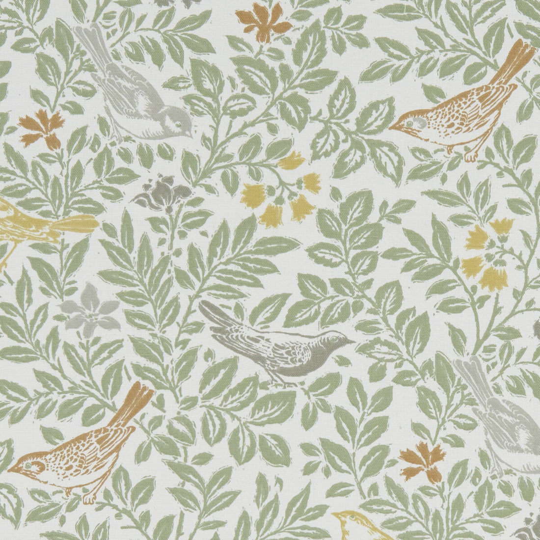 Bird Song fabric in autumn color - pattern F1184/01.CAC.0 - by Clarke And Clarke in the Land &amp; Sea By Studio G For C&amp;C collection