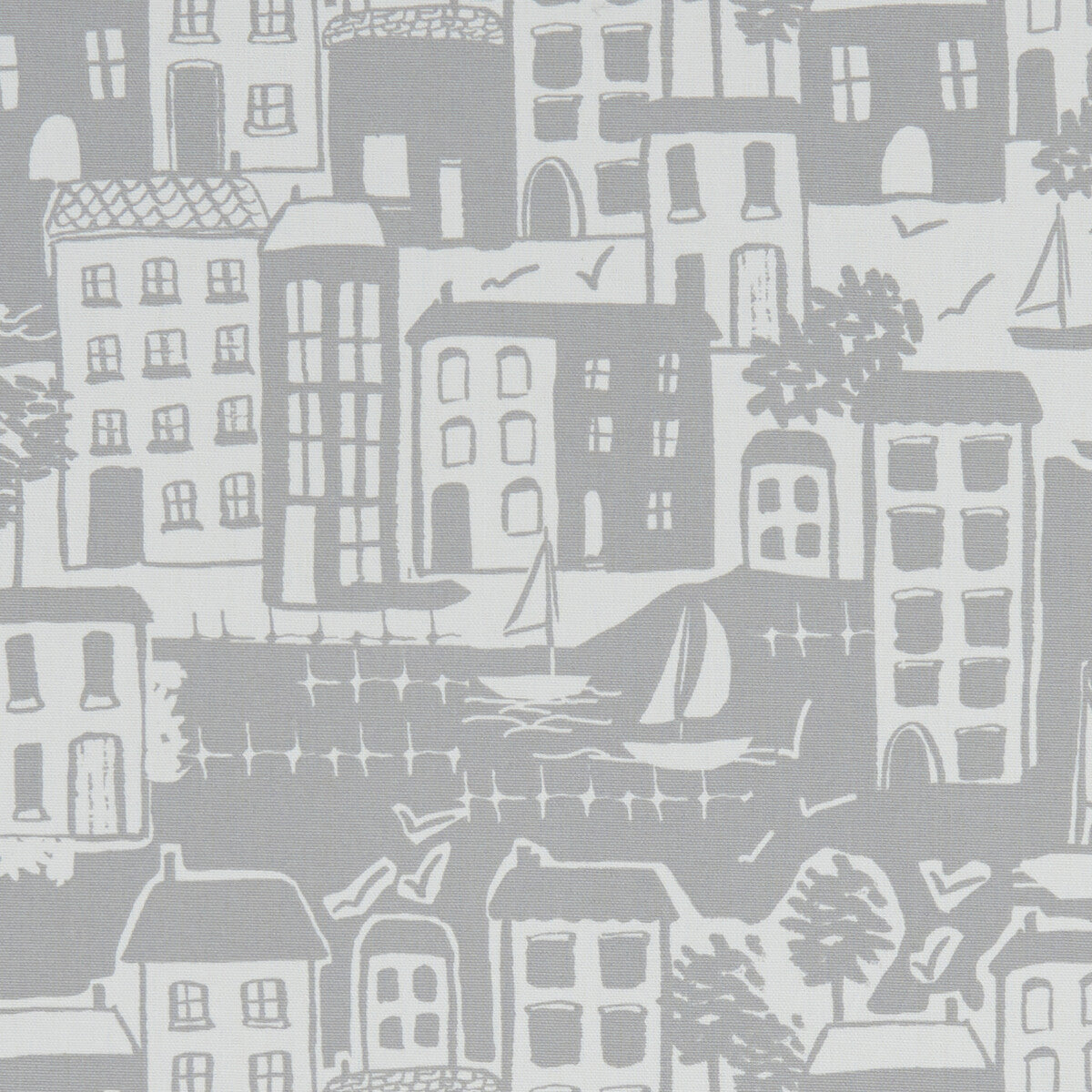 Waterside fabric in grey color - pattern F1196/02.CAC.0 - by Clarke And Clarke in the Land & Sea By Studio G For C&C collection