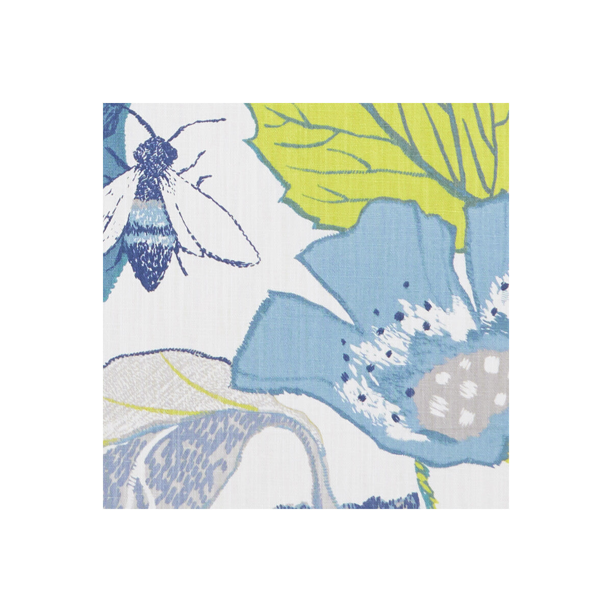 Lotus fabric in apple/denim color - pattern F1289/01.CAC.0 - by Clarke And Clarke in the Clarke & Clarke Oriental Garden collection