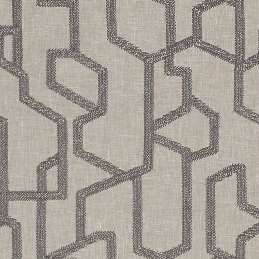 Labyrinth fabric in charcoal color - pattern F1300/01.CAC.0 - by Clarke And Clarke in the Clarke &amp; Clarke Exotica collection
