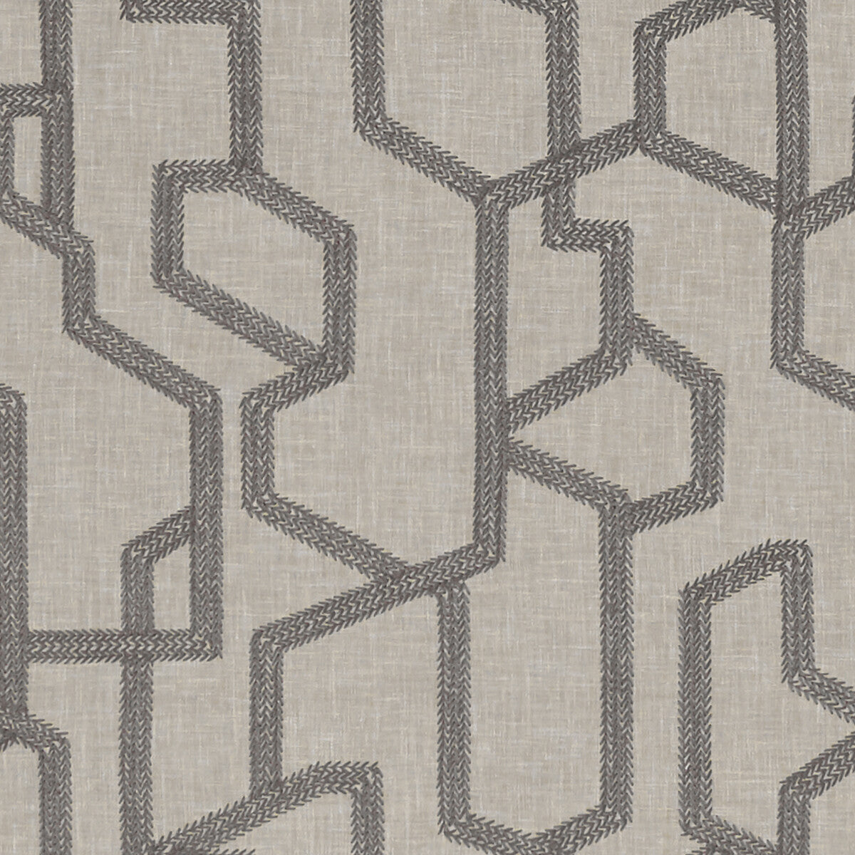 Labyrinth fabric in charcoal color - pattern F1300/01.CAC.0 - by Clarke And Clarke in the Clarke & Clarke Exotica collection