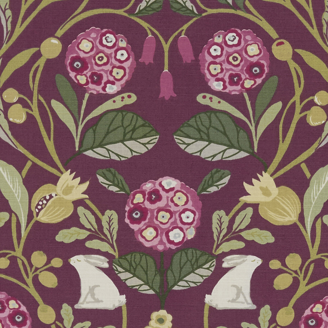 Forester fabric in plum color - pattern F1314/04.CAC.0 - by Clarke And Clarke in the Sherwood By Studio G For C&amp;C collection