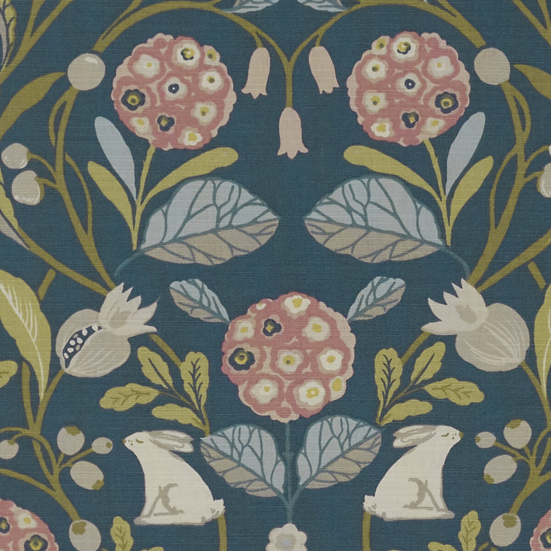 Forester fabric in teal/blush color - pattern F1314/06.CAC.0 - by Clarke And Clarke in the Sherwood By Studio G For C&amp;C collection