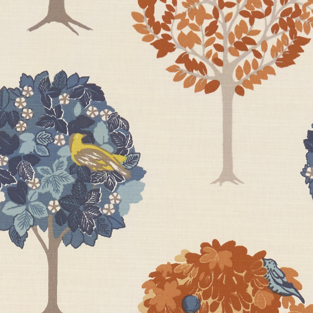 Sherwood fabric in denim/spice color - pattern F1317/01.CAC.0 - by Clarke And Clarke in the Sherwood By Studio G For C&C collection