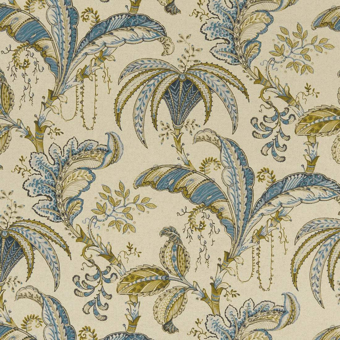 Ophelia fabric in teal/spice color - pattern F1330/05.CAC.0 - by Clarke And Clarke in the Clarke &amp; Clarke Eden collection