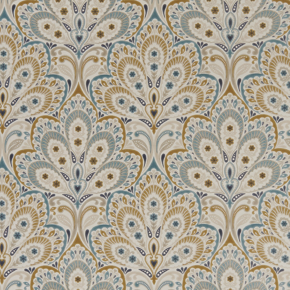 Persia fabric in teal/spice color - pattern F1332/05.CAC.0 - by Clarke And Clarke in the Clarke &amp; Clarke Eden collection