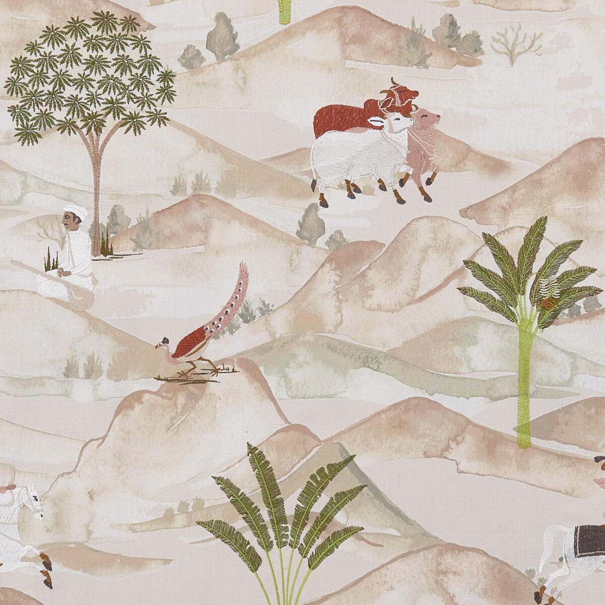 Sahara fabric in apple/blush color - pattern F1371/01.CAC.0 - by Clarke And Clarke in the Clarke & Clarke Prince Of Persia collection