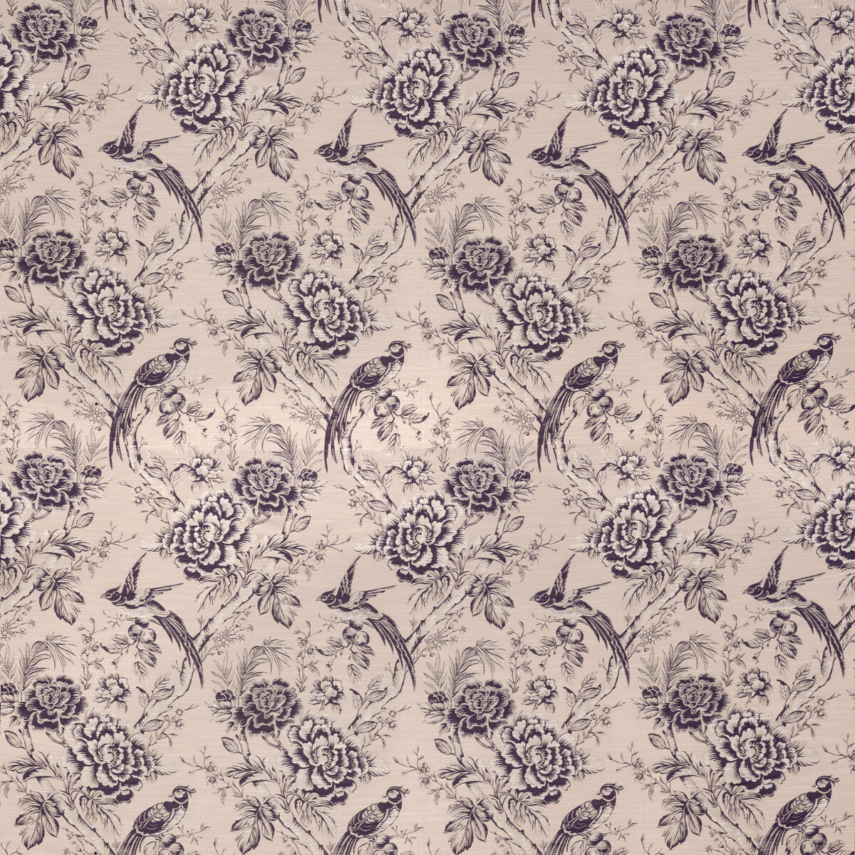 Avium fabric in blush/damson color - pattern F1429/01.CAC.0 - by Clarke And Clarke in the Clarke & Clarke Botanist collection