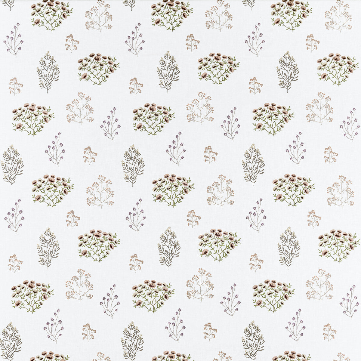 Floris fabric in blush/damson color - pattern F1431/01.CAC.0 - by Clarke And Clarke in the Clarke & Clarke Botanist collection