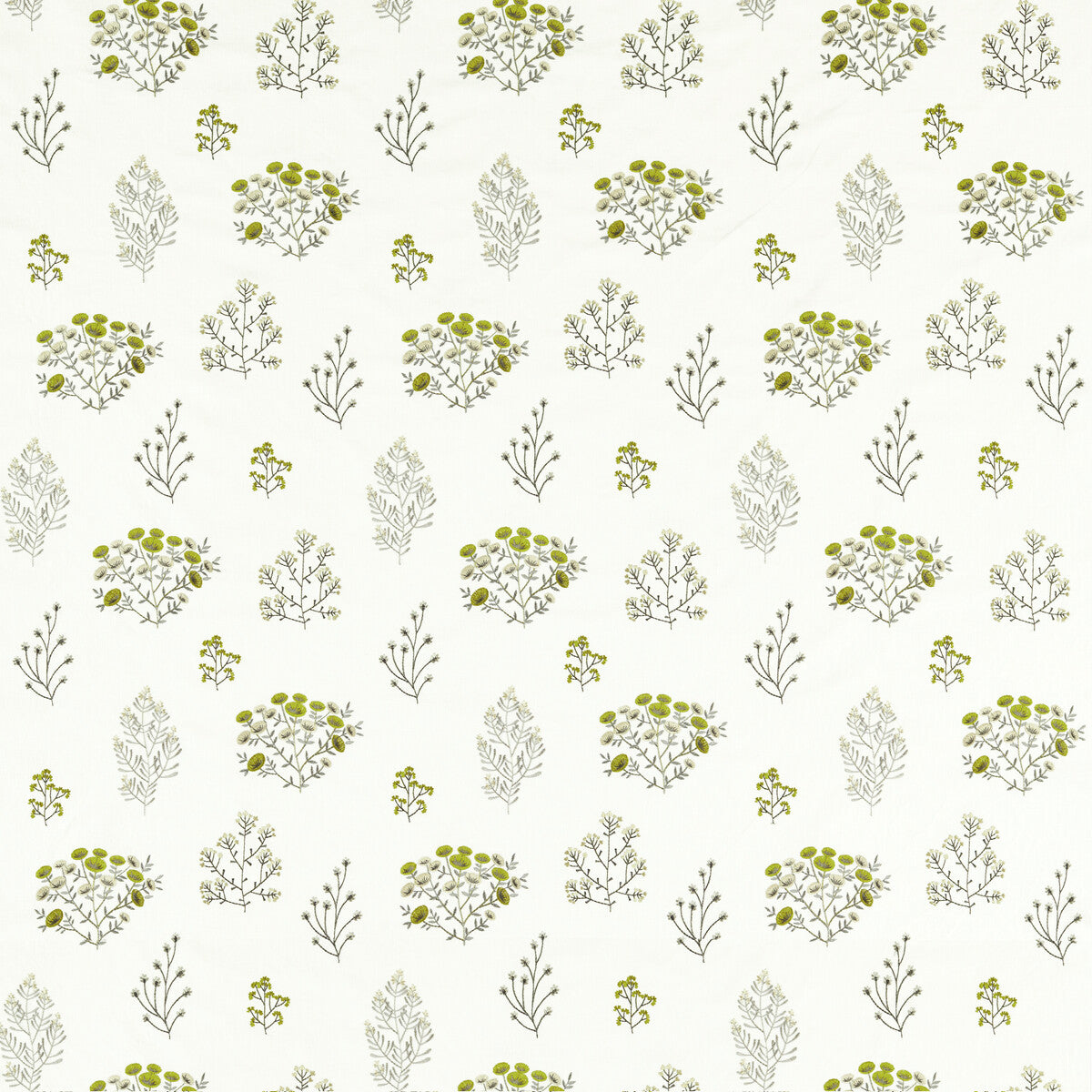 Floris fabric in chartreuse color - pattern F1431/02.CAC.0 - by Clarke And Clarke in the Clarke & Clarke Botanist collection
