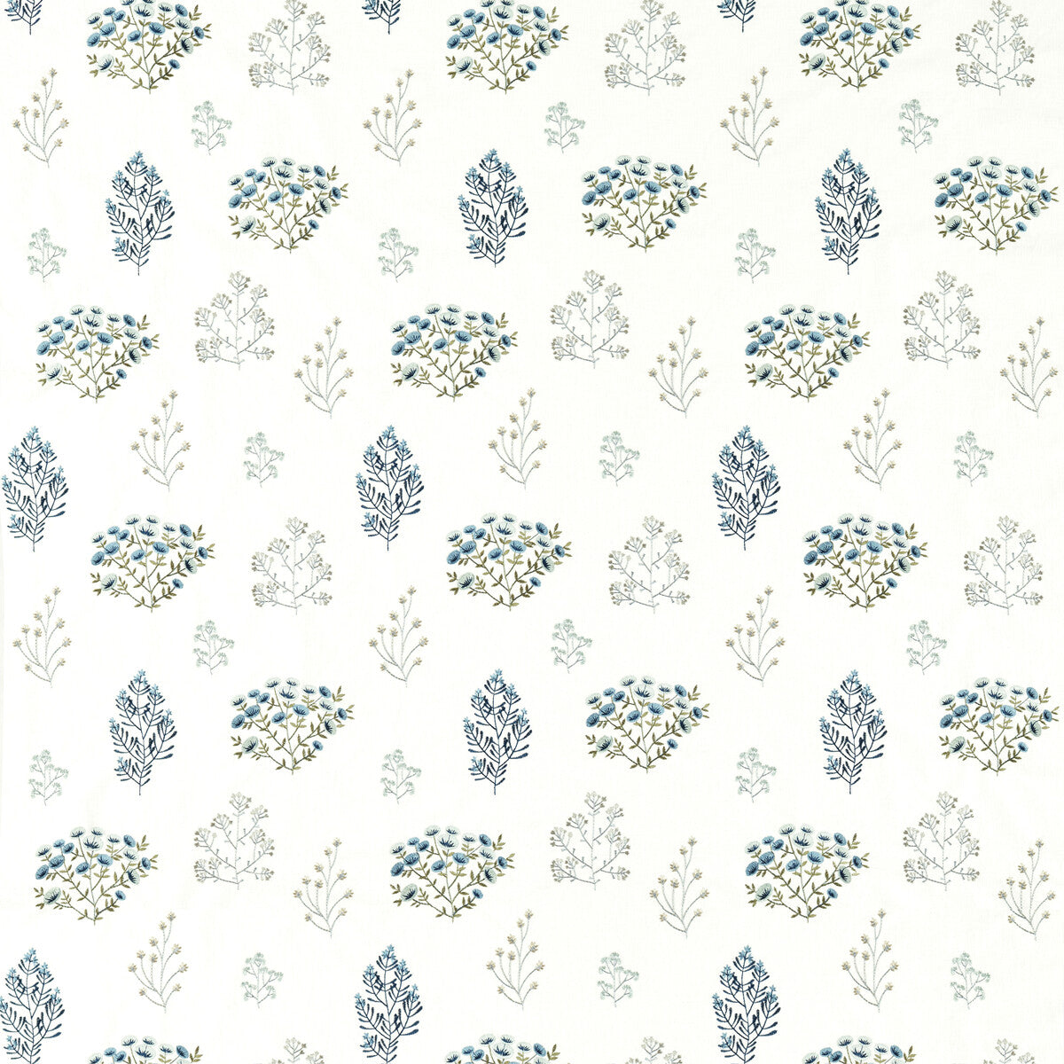 Floris fabric in mineral/denim color - pattern F1431/04.CAC.0 - by Clarke And Clarke in the Clarke & Clarke Botanist collection