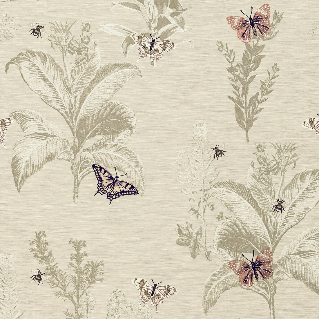 Monarch fabric in blush/damson color - pattern F1432/01.CAC.0 - by Clarke And Clarke in the Clarke &amp; Clarke Botanist collection