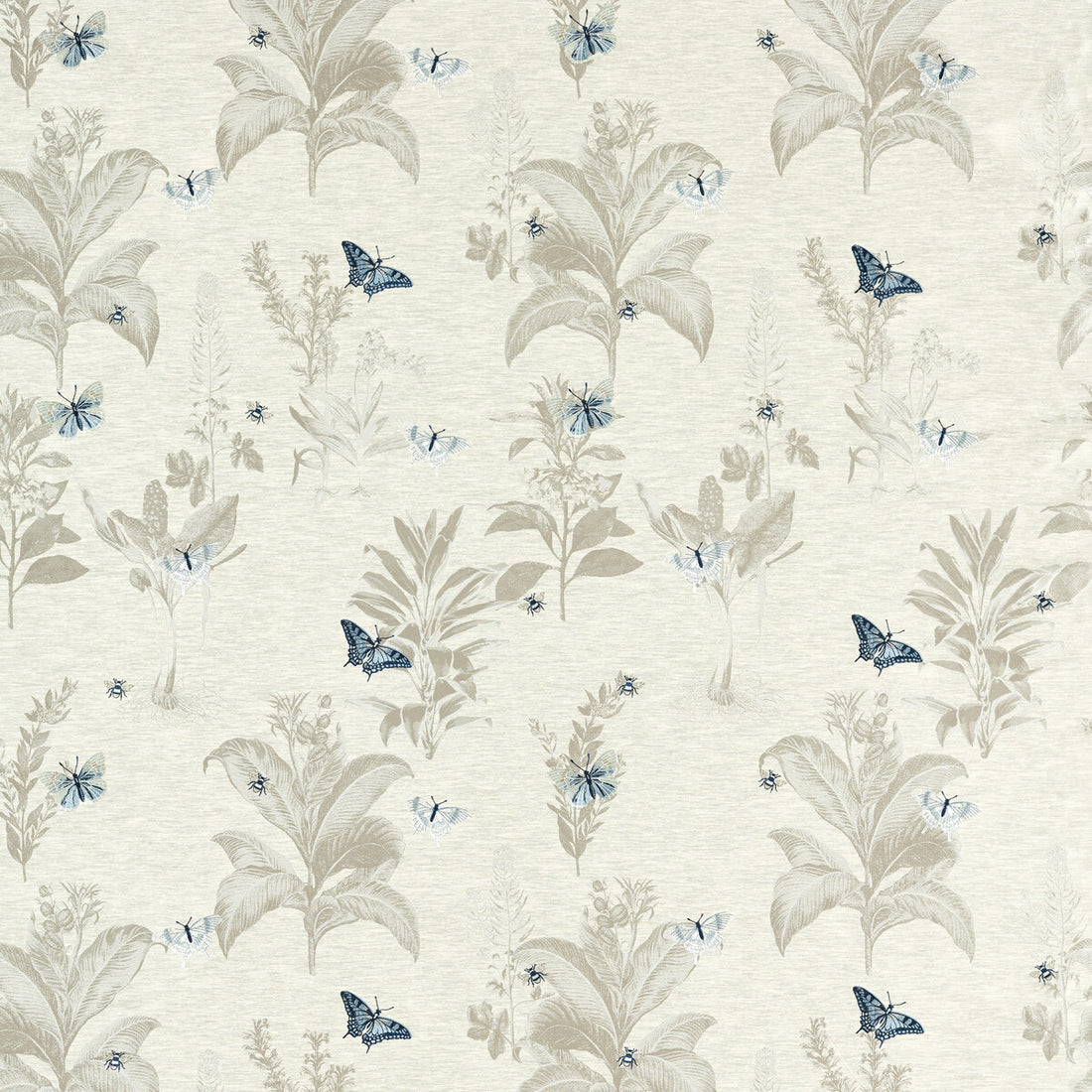 Monarch fabric in mineral/denim color - pattern F1432/04.CAC.0 - by Clarke And Clarke in the Clarke &amp; Clarke Botanist collection