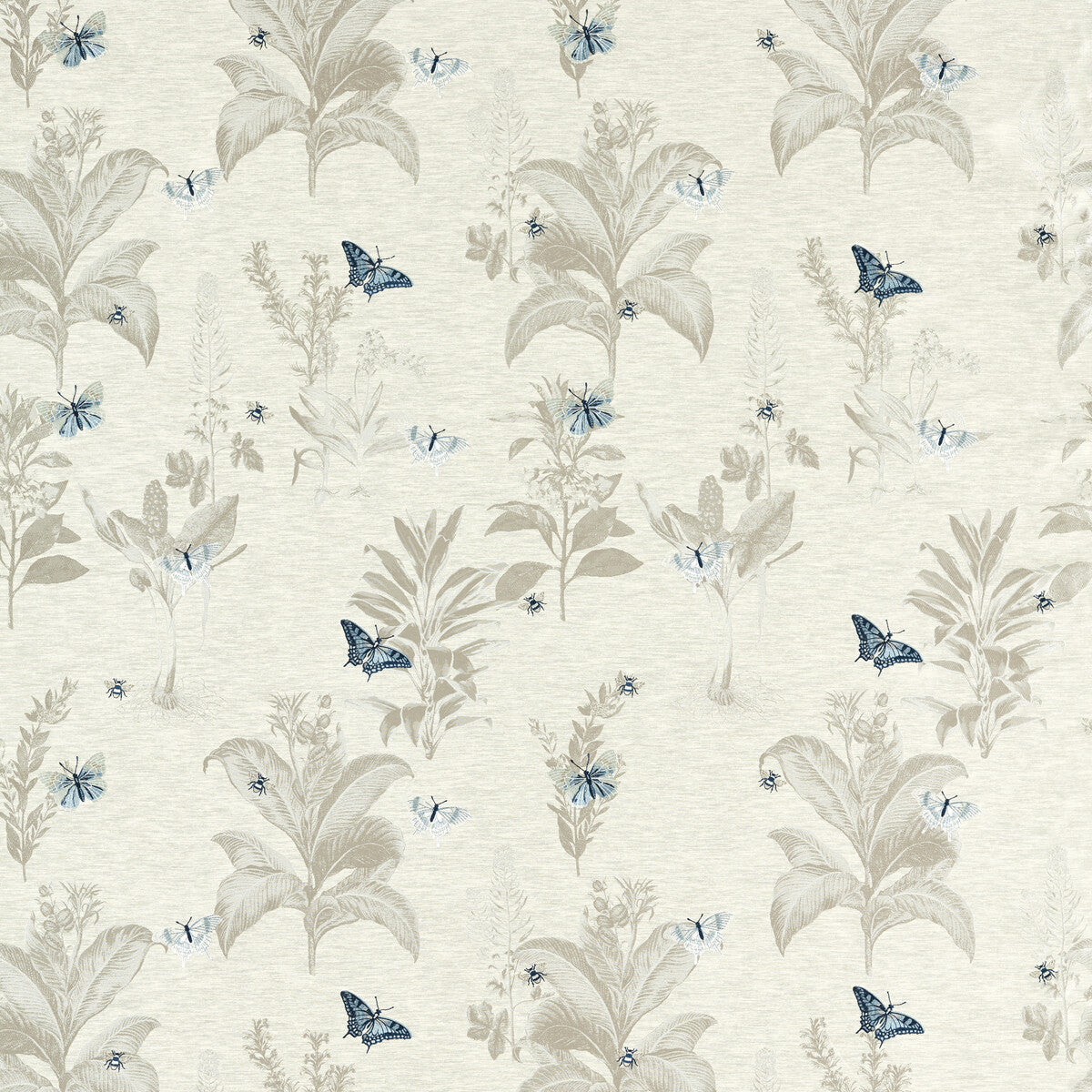 Monarch fabric in mineral/denim color - pattern F1432/04.CAC.0 - by Clarke And Clarke in the Clarke & Clarke Botanist collection