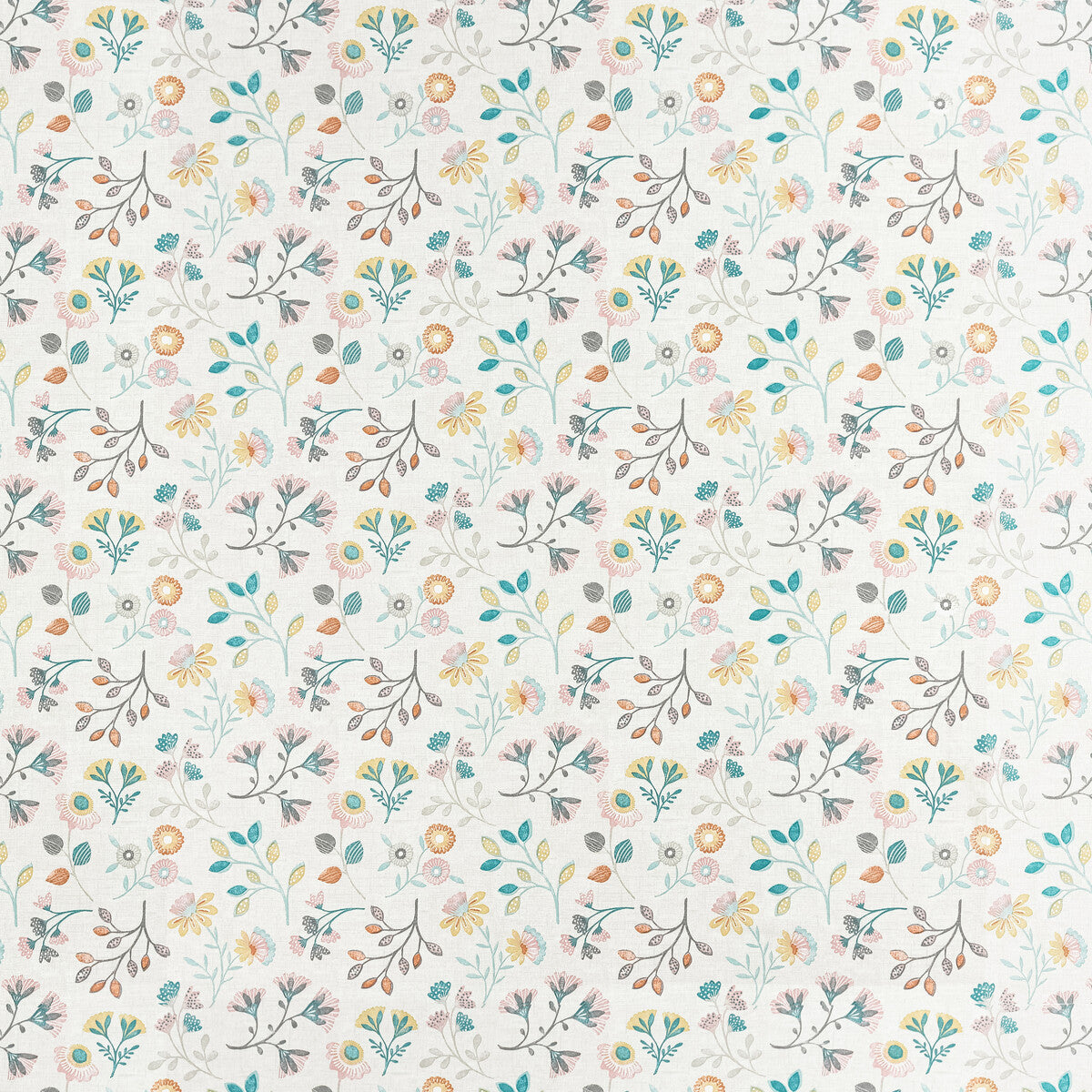 Alder fabric in coral/teal color - pattern F1461/02.CAC.0 - by Clarke And Clarke in the Bohemia By Studio G For C&C collection