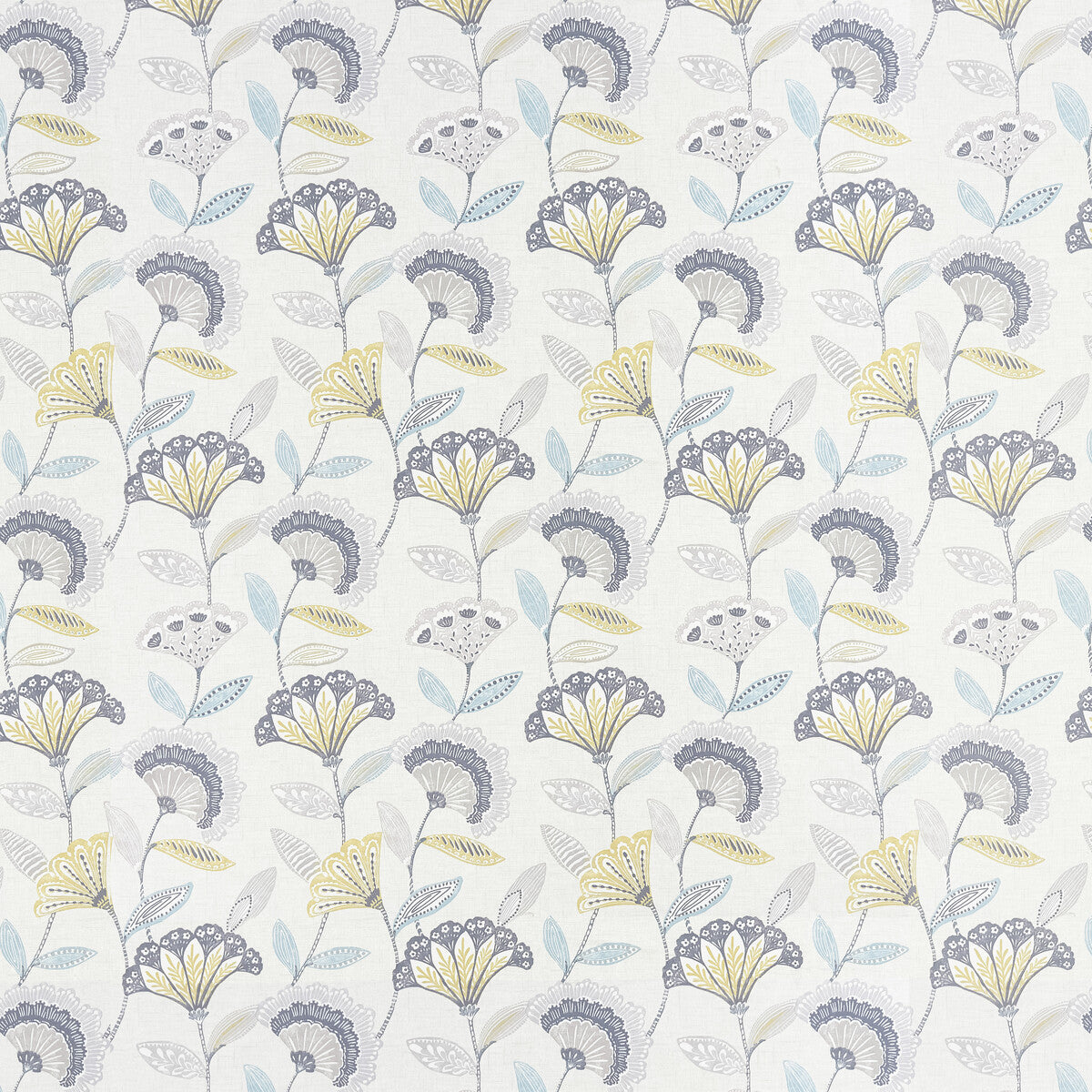 Bohemia fabric in charcoal/ochre color - pattern F1462/01.CAC.0 - by Clarke And Clarke in the Bohemia By Studio G For C&C collection