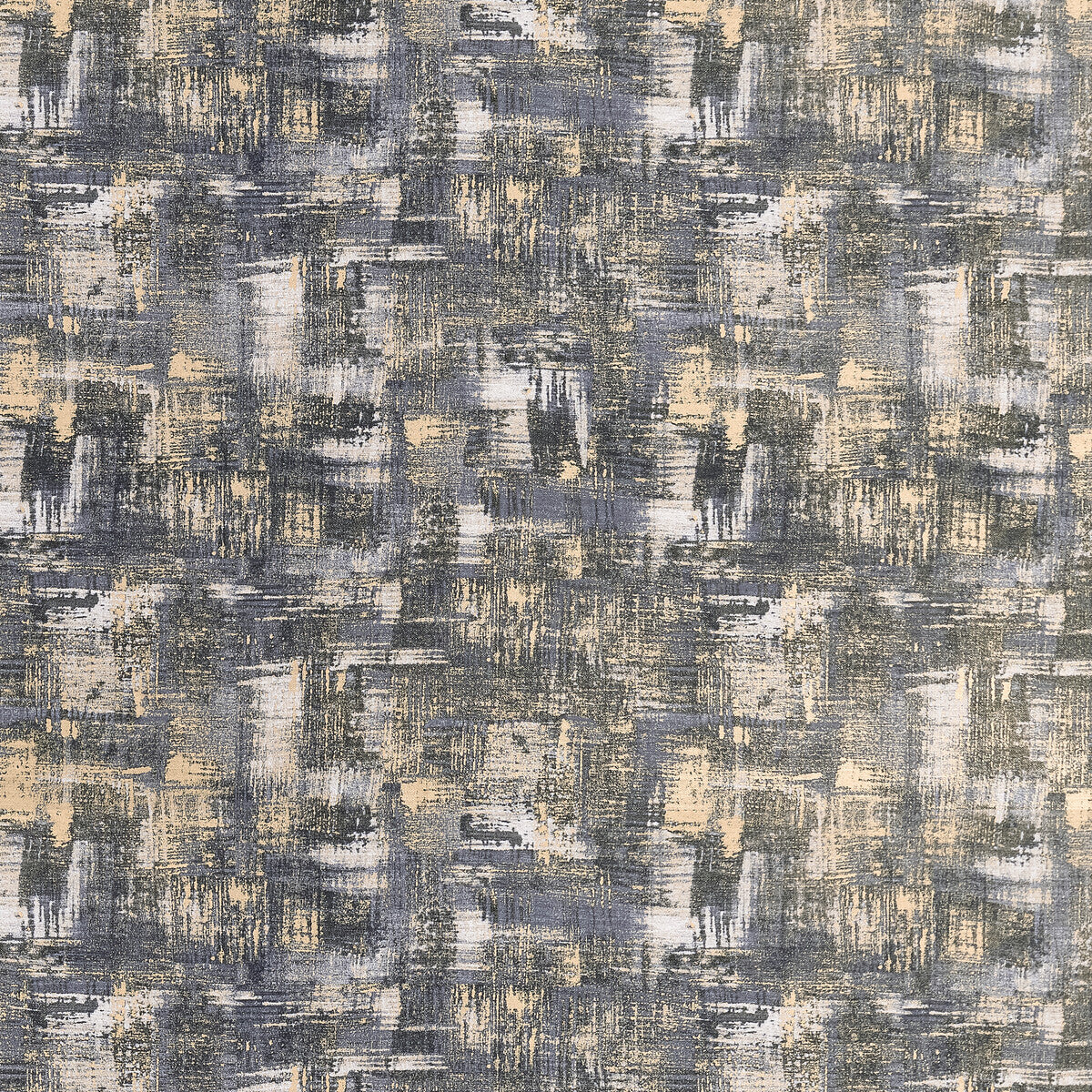 Tessellati fabric in charcoal/gold color - pattern F1472/01.CAC.0 - by Clarke And Clarke in the Clarke & Clarke Metalli collection