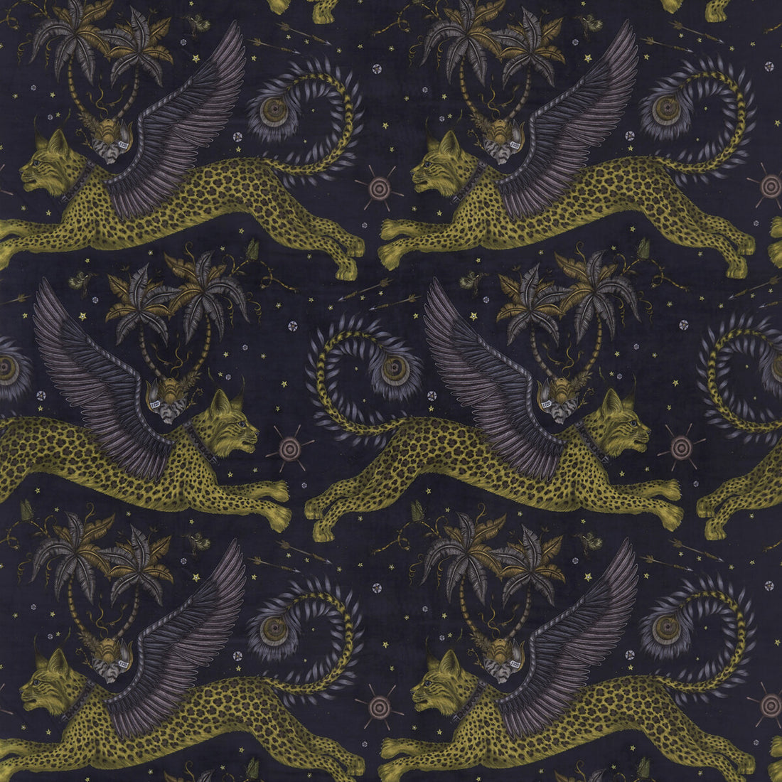 Lynx Velvet fabric in charcoal color - pattern F1478/01.CAC.0 - by Clarke And Clarke in the Wilderie By Emma J Shipley For C&amp;C collection