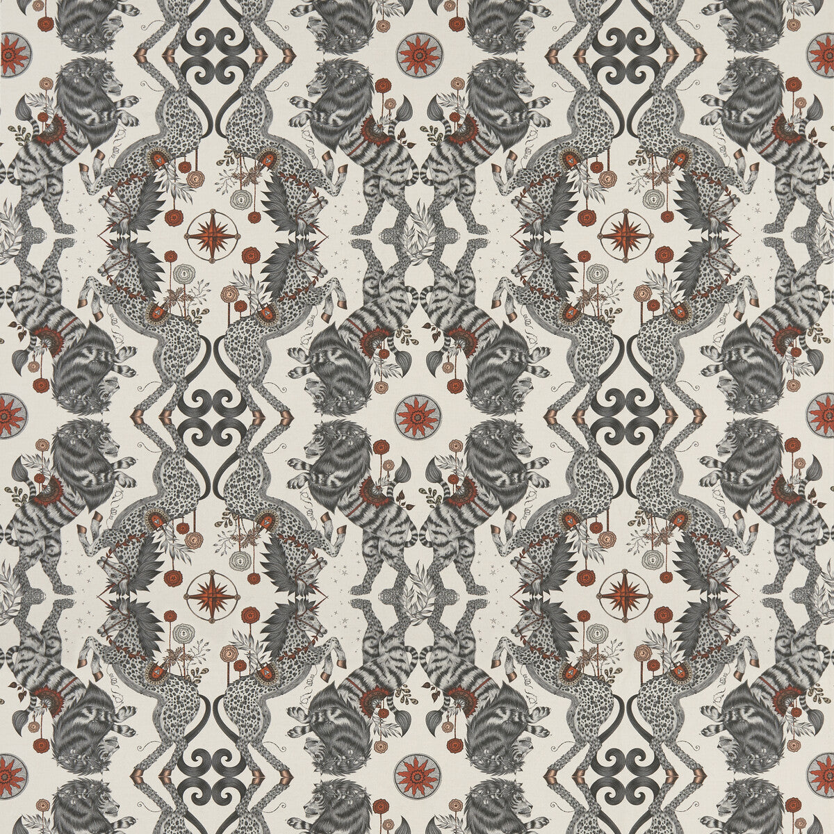 Caspian Linen fabric in nude color - pattern F1488/02.CAC.0 - by Clarke And Clarke in the Wilderie By Emma J Shipley For C&C collection