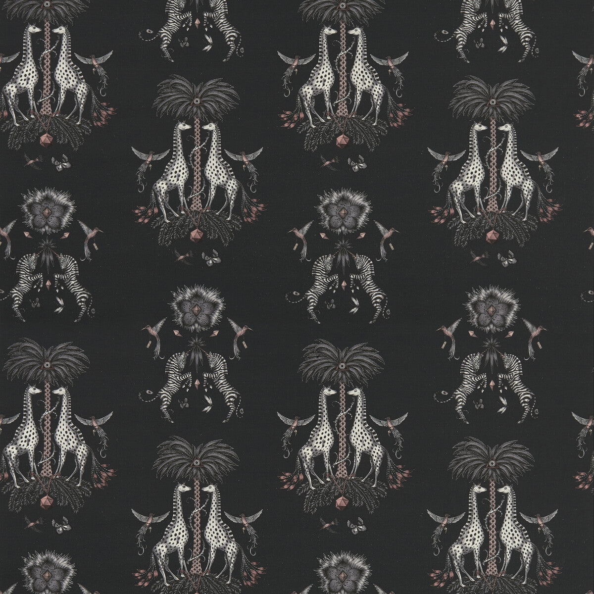 Creatura Linen fabric in charcoal color - pattern F1490/01.CAC.0 - by Clarke And Clarke in the Wilderie By Emma J Shipley For C&C collection