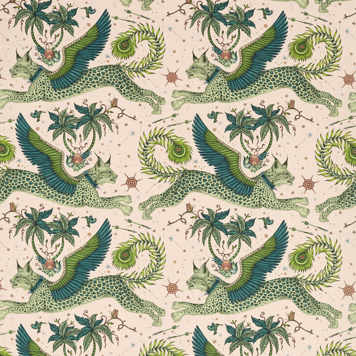 Lynx Linen fabric in pink color - pattern F1492/02.CAC.0 - by Clarke And Clarke in the Wilderie By Emma J Shipley For C&C collection