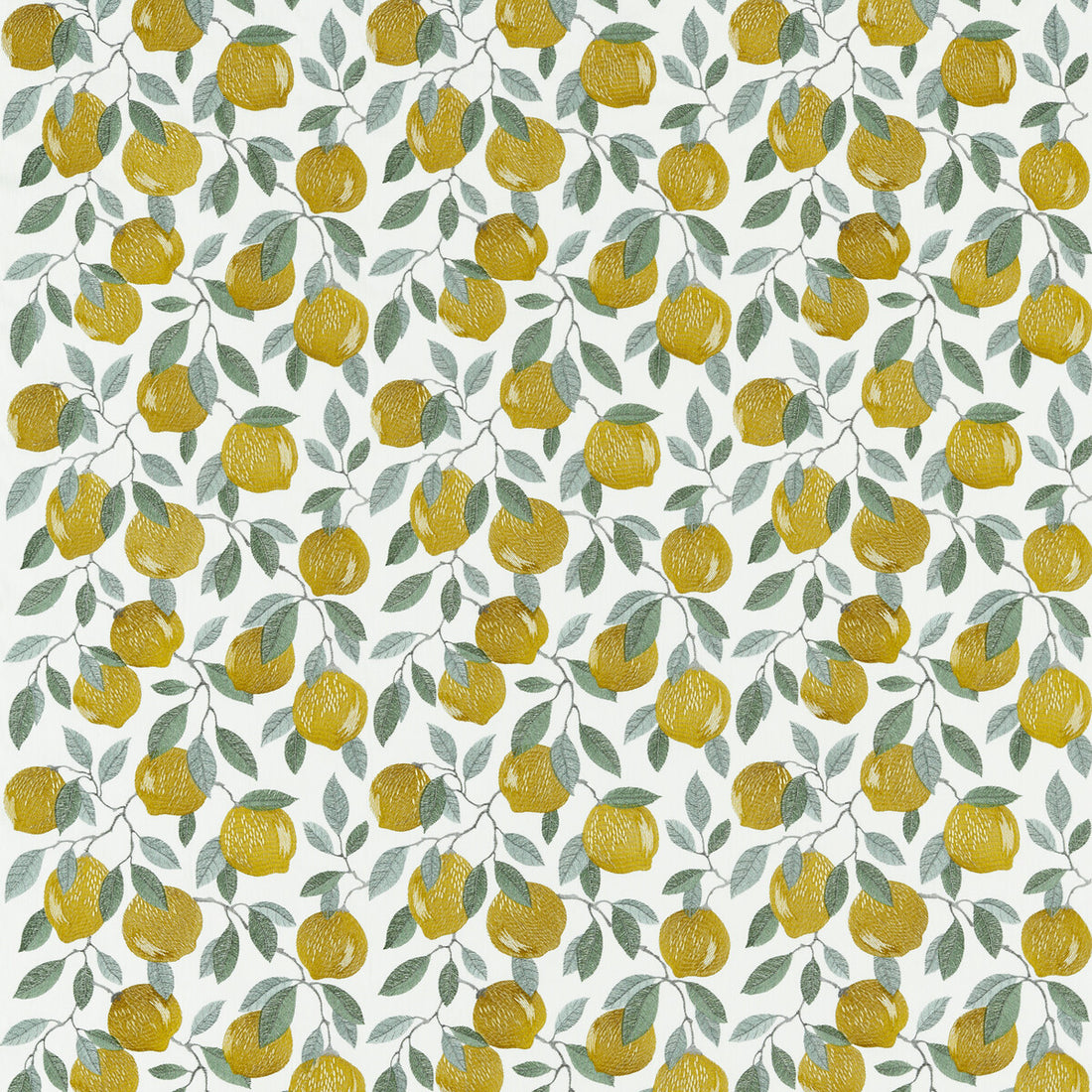 Sicilian fabric in lemon color - pattern F1508/01.CAC.0 - by Clarke And Clarke in the Clarke &amp; Clarke Pomarium collection