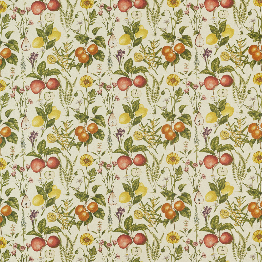 Sorento fabric in multi/linen color - pattern F1509/04.CAC.0 - by Clarke And Clarke in the Clarke &amp; Clarke Pomarium collection