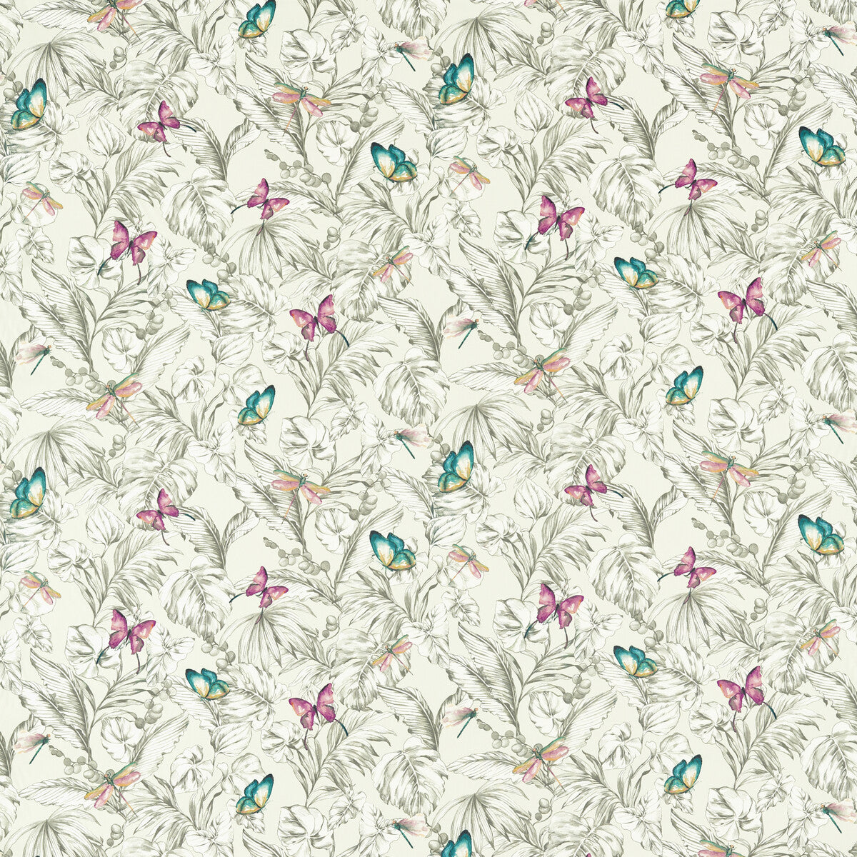 Acadia fabric in linen color - pattern F1513/02.CAC.0 - by Clarke And Clarke in the Amazonia By Studio G For C&C collection