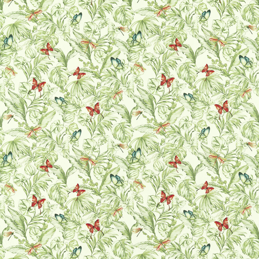 Acadia fabric in olive/spice color - pattern F1513/05.CAC.0 - by Clarke And Clarke in the Amazonia By Studio G For C&amp;C collection